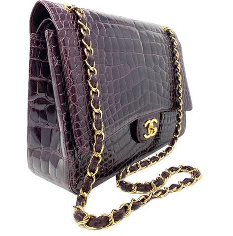 purple alligator chanel bag